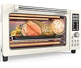 Nuwave Bravo Pro Smart Air Fryer Toaster Oven Combo, Airfryer Convection Oven Countertop, 10-in-1 Functions with Quicker & Even Crisp Technology, 1800W, 50-450°F, PFAS-Free, 21QT, Vanilla Cream