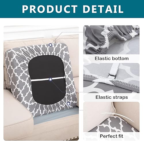 Miniatura 4 de hyha Fundas de cojín de repuesto estampadas para sofá, fundas elásticas para asiento de sofá, protector de muebles, funda suave y flexible con parte