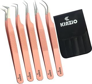 Pinzas para pestañas (5 unidades, 5 unidades), color rosa