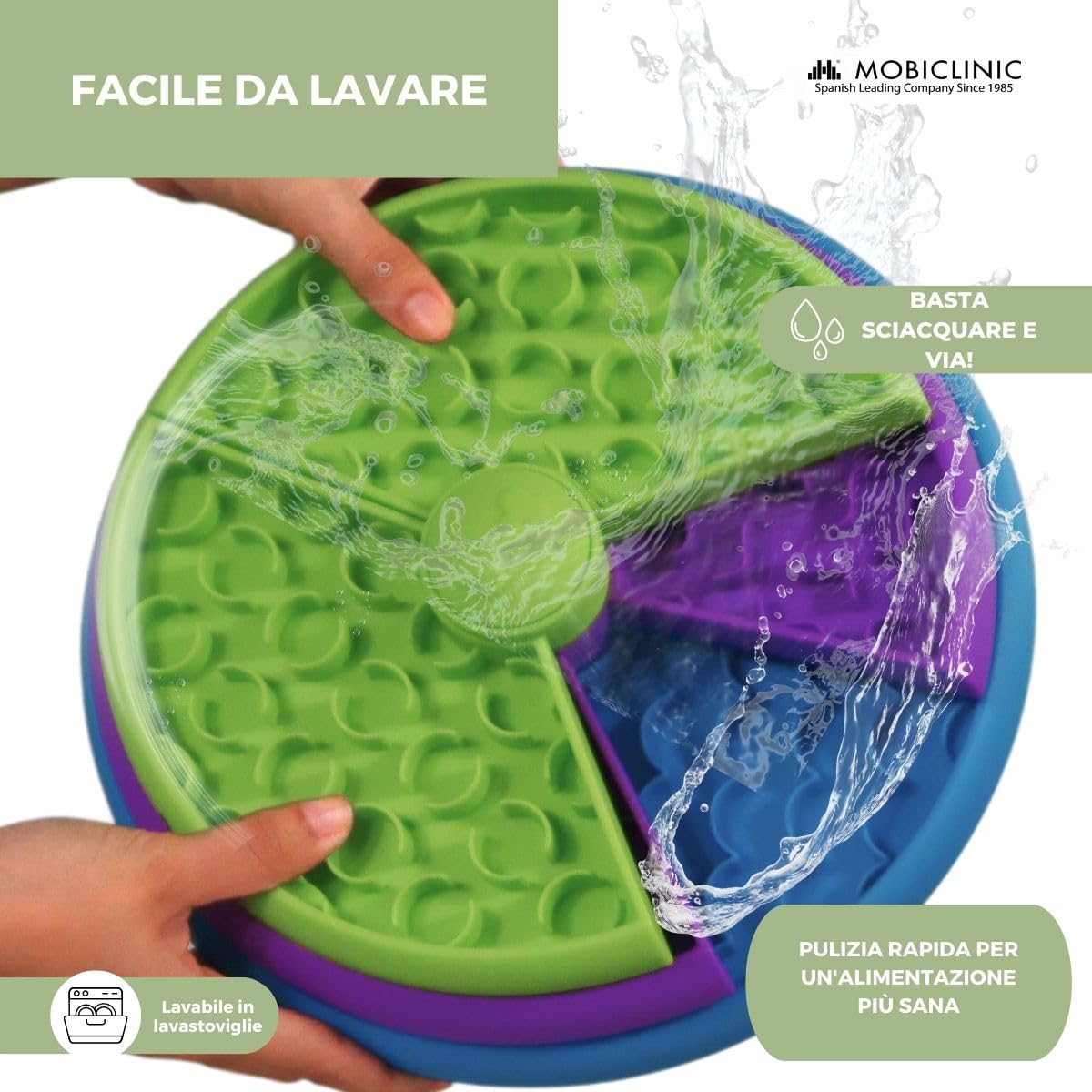 Ciotola Anti Ingozzamento Mobiclinic Per Cani - Base Antiscivolo, Forma A Spirale, 500 Ml - Benessere Digestivo - Foto 6