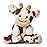 Hopearl Adorable Plush Cow Toy Floppy Dairy Cattle Soft Stuffed Animal Cute Birthday Gifts for Boys Girls Kids Toddlers, Dark Brown, 9\'\'