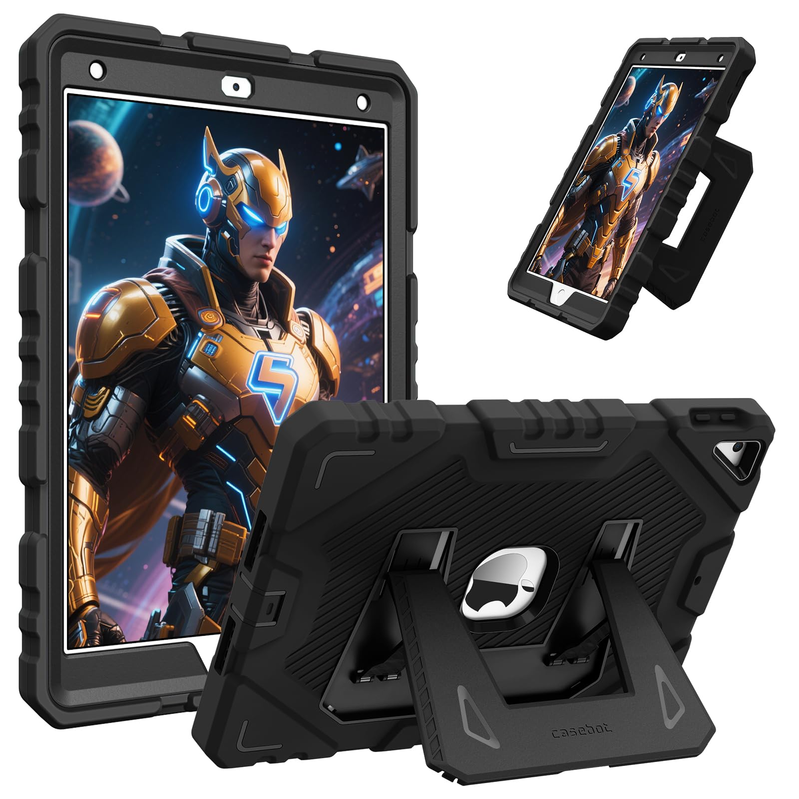 Fintie Kinder Hülle für iPad 9. Generation (2021) / iPad 8. Generation (2020) / 7. Gen (2019) 10,2 Zoll, robuste, stoßfeste Ganzkörper-Schutzhülle mit integriertem Ständer für Kinder,