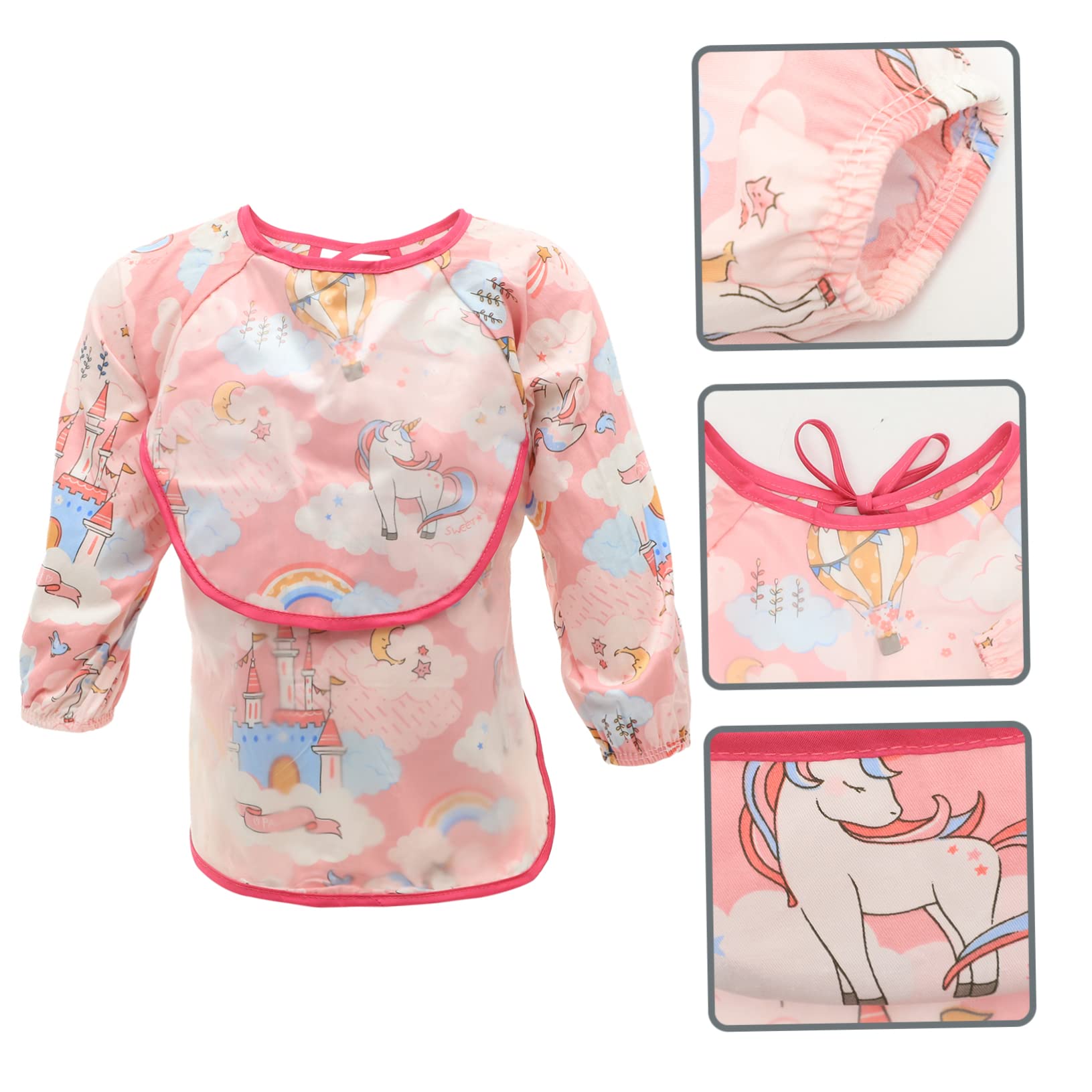 Abaodam 4 Pezzi Tute Per Bambini Vernice Camicie Per Bambini 1 Anno Vestiti Per Ragazza Bambini Arte Grembiule Manica Bavaglino Bavaglino Bambino Pittura Protettore Vestiti Di Cotone Per