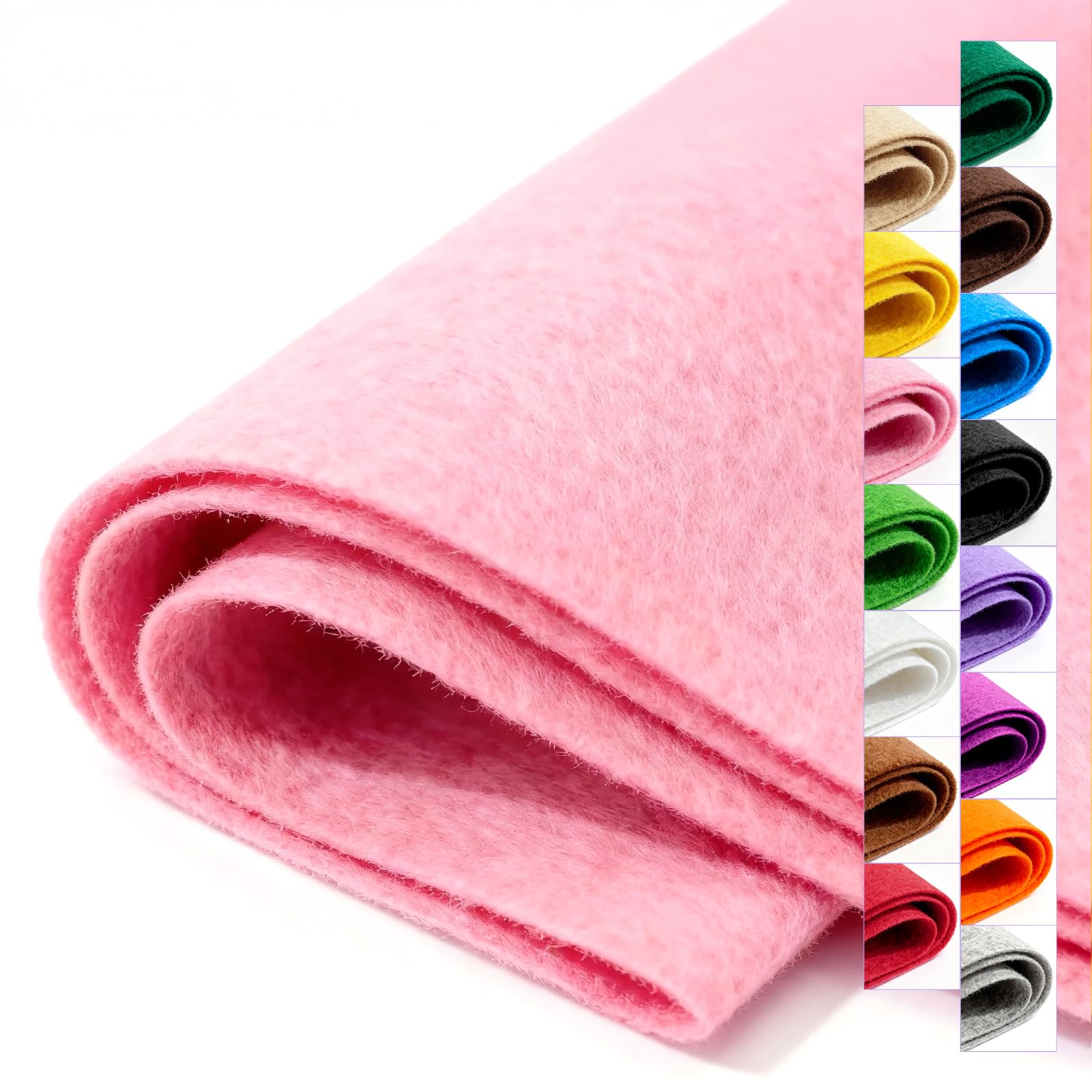Pink Stiff Felt Sheet 36'' X 36'', 1mm Large Felt Fabric Sheet for Crafts