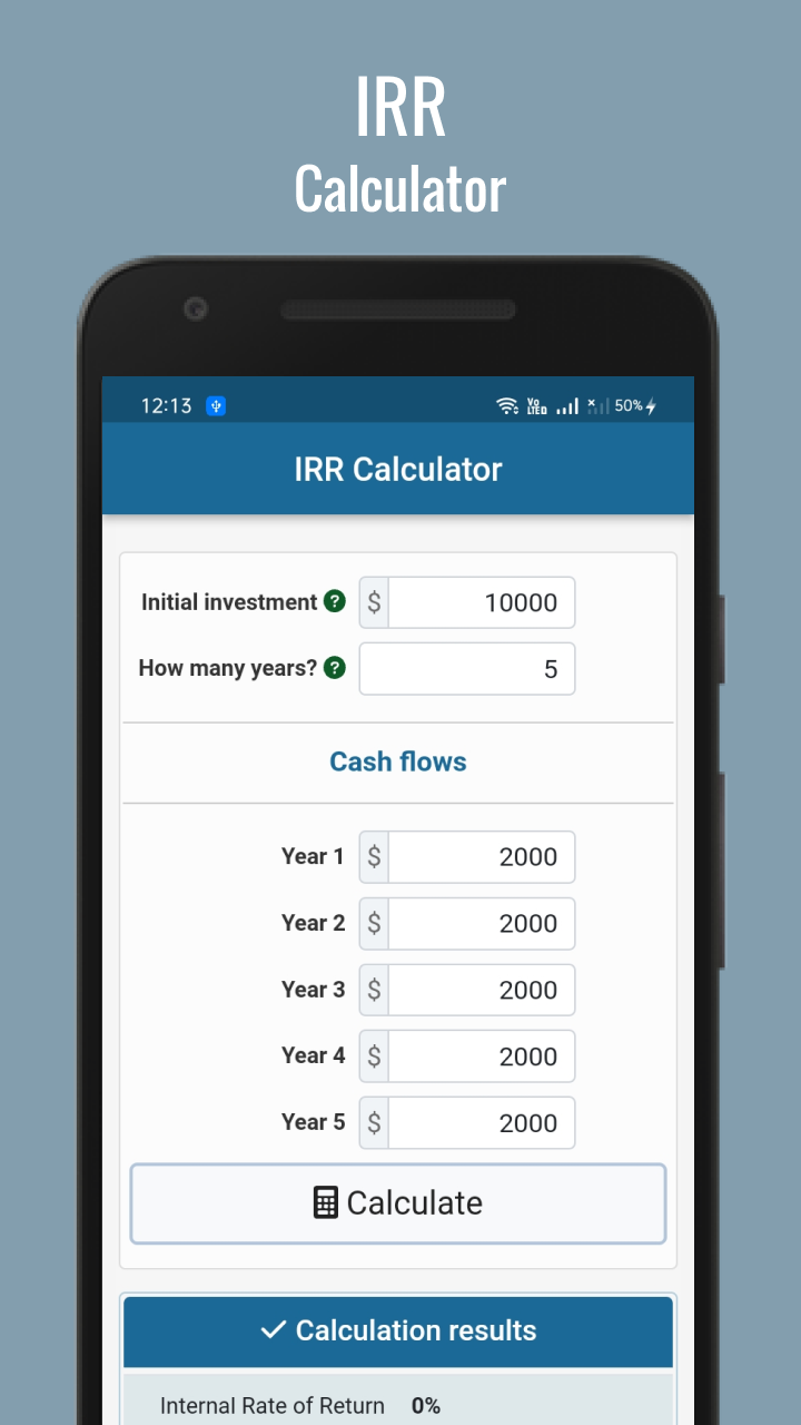 IRR Calculator - App on Amazon Appstore