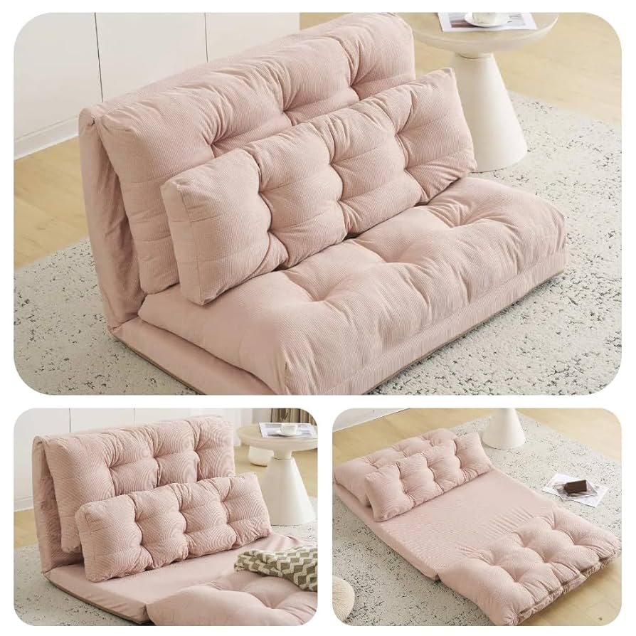 ローソファー 2人掛け ソファベッド 6段階リクライニング 折りたたみ