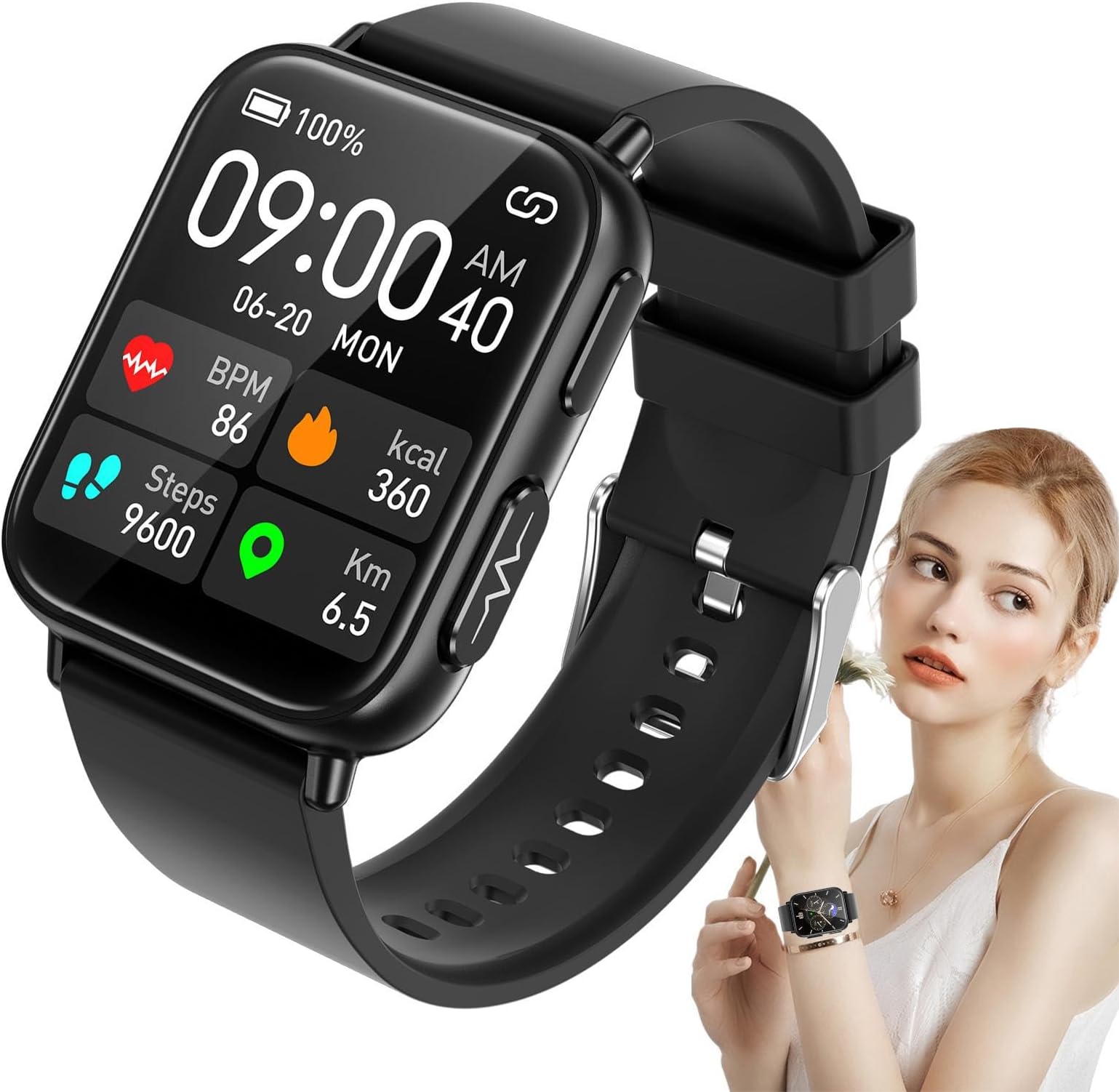 Blood Glucose Watch For Diabetics - Tk10 Ecg Non-Invasive Test Smart Watch,Wearable Monitor With 1.9 Inch Full Touchscreen, Fashionable Smartwatch Heart Rate