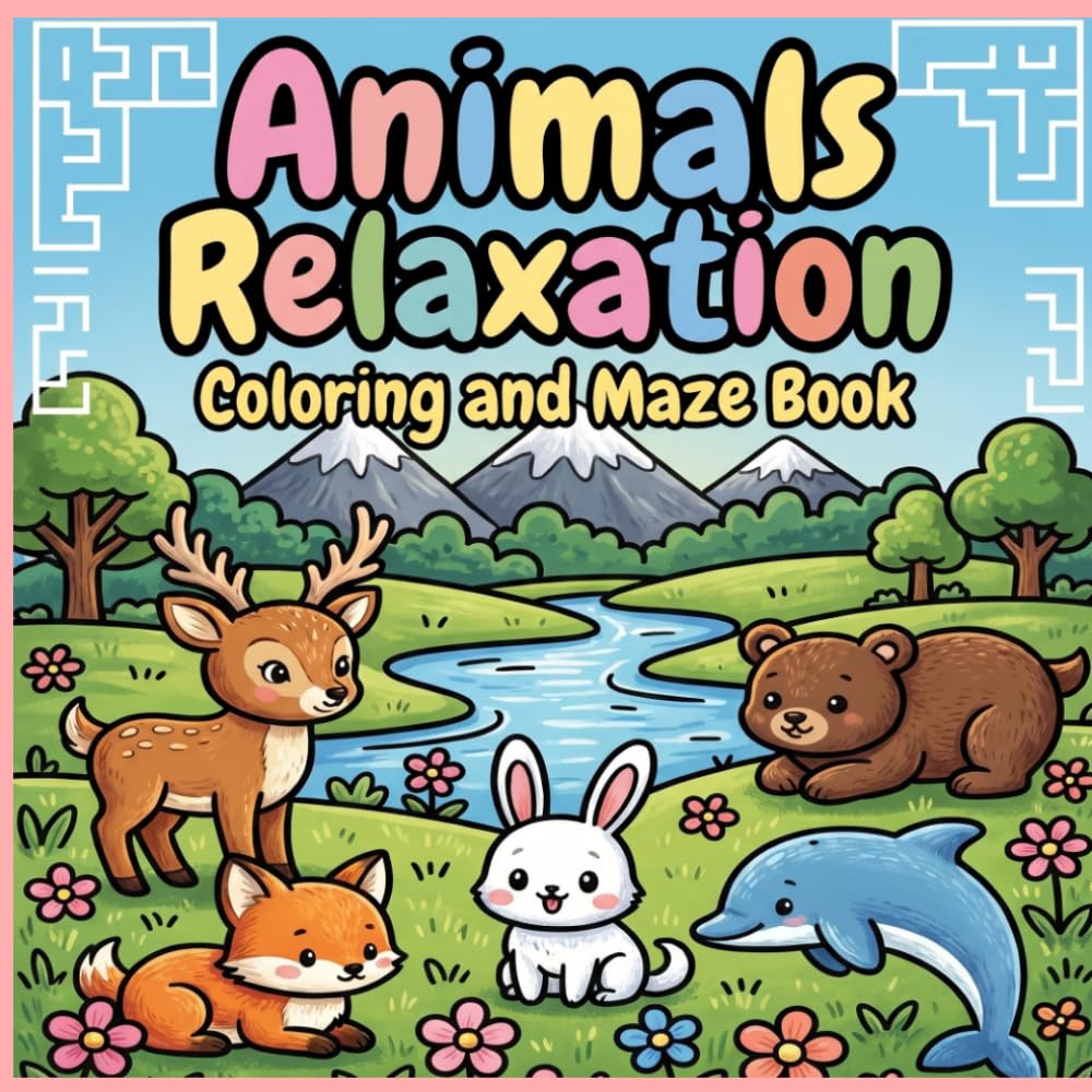Animals Coloring & Geometry Maze Book for Kids: Fun Activity Book with Animal Illustrations and Shape Mazes for Children Ages 4–8