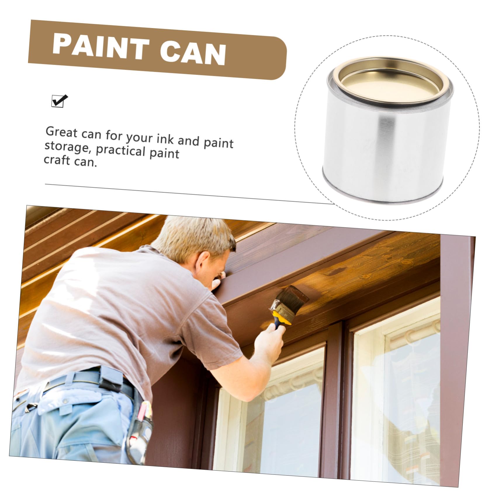 LOLIPPYY Lata De Pintura Metálica Redonda Para Mezclar, 0,3l, 8 Unidades, Color Tapa Aleatorio, Material Hierro, Almacenamiento De Tinta y Pintura, Uso Hogar y Fábrica, Manualidades
