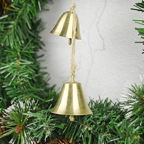 Miniatura 4 de Campanas colgantes rústicas de latón para decoración de pomos de puerta, decoración de jardín para el hogar, tienderos, campana en cuerda