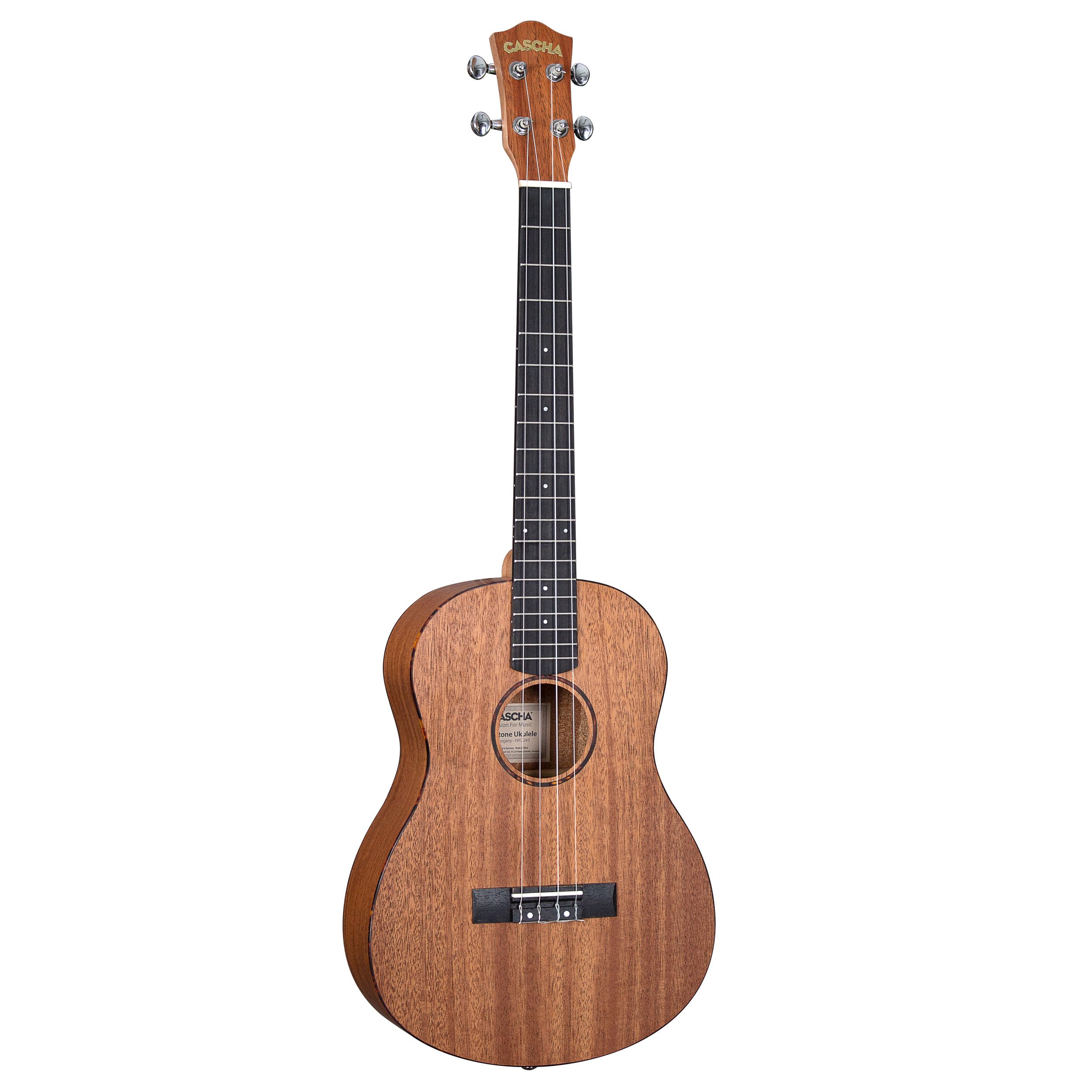 Baritone Ukulele Mahogany mit Aquila Saiten, Gurtpins, gepolsterte Tasche & 3 Plektren