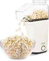DASH Fresh Pop Oil-Free Air Popcorn Maker - 16 Cup Popper with Measuring Cup, Butter Tray & Recipes - White Movie Night Essential