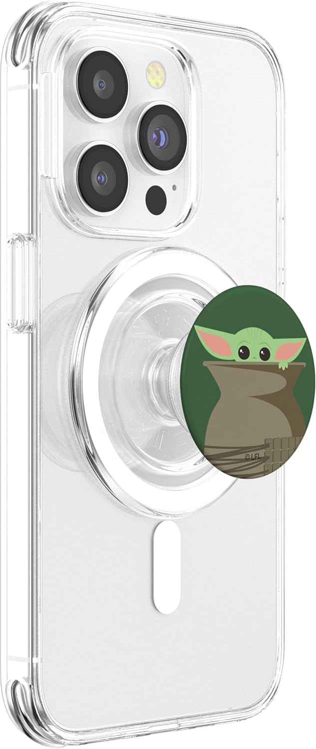 Star Wars The Mandalorian Grogu Hiding in Pot Cute PopSockets PopGrip for MagSafe