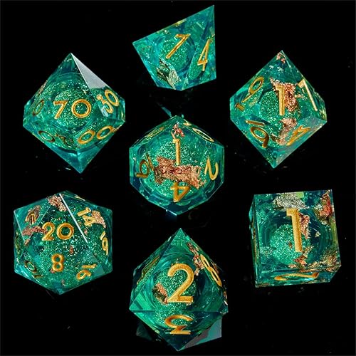 Juego de dados de metal D&D, juego de dados de poliedro hueco DND Dungeons and Dragons, juego de 7 piezas, utilizado en el juego de rol PRG DND (kL