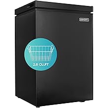 EUHOMY 2.8 Cu.Ft Chest Freezer with Removable Basket, Small Deep Freezer Adjustable 7 Thermostat, Quiet Mini Freezer with Top Door, Energy Saving for Apartment/Garage/Basement/Dorm/Home,Black