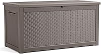 TARKARI 320 Gallon Lockable Resin Deck Box - Waterproof UV-Resistant Outdoor Storage for Cushions, Tools & Pool Gear, Gray