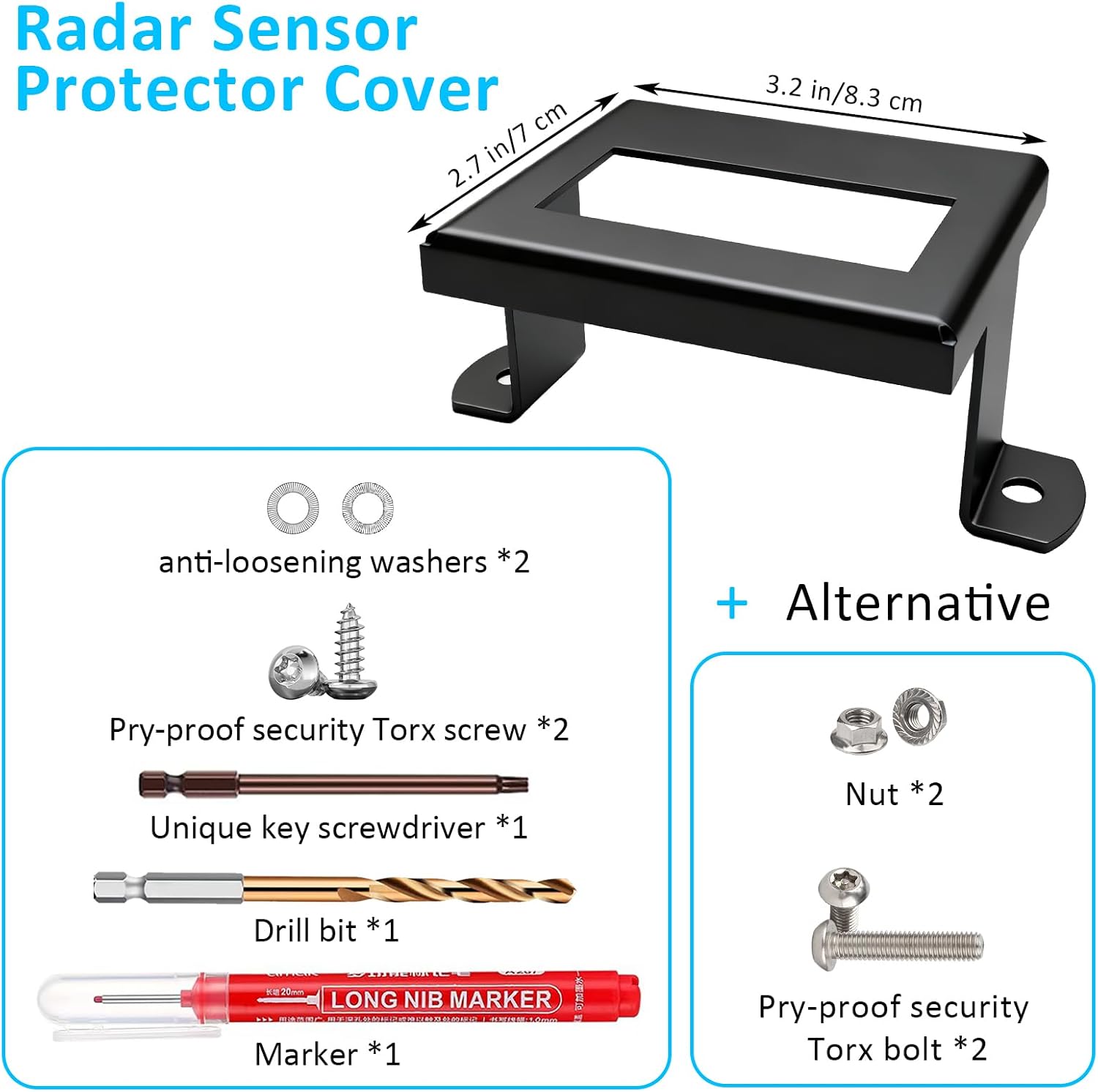Radar Sensor Protector Cover Compatible with Honda Civic 2017-2021 Models
