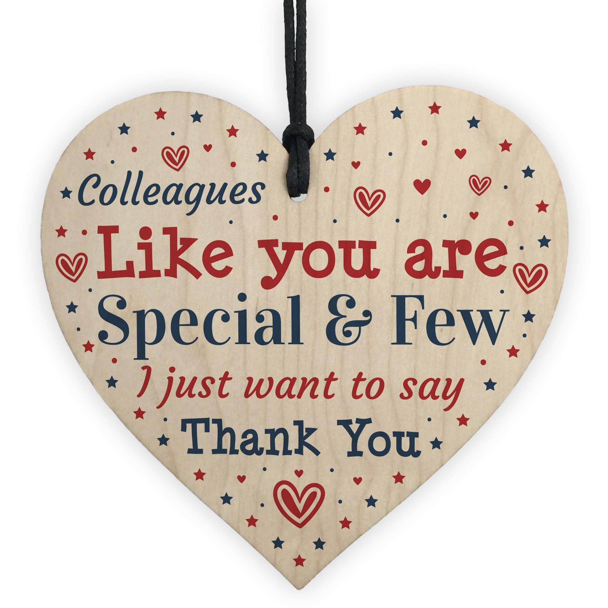Red Ocean Thank You Gift For Your Colleague Wooden Heart Colleague Gifts Leaving Gift Keepsake