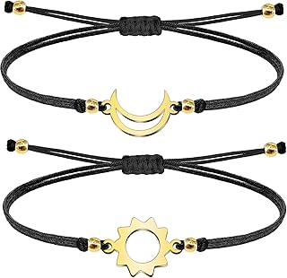 2 bracelets pour couple en acier inoxydable Bracelet amitié Bracelet pour femme ou homme