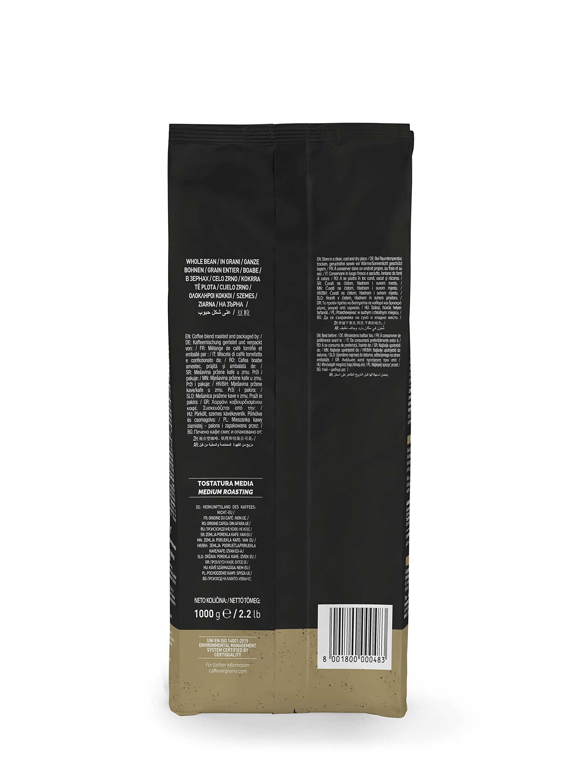 Caffè Vergnano 1882 Kaffeebohnen Anticabottega - 1 Packung enthält 1 Kg (Packung mit 2)