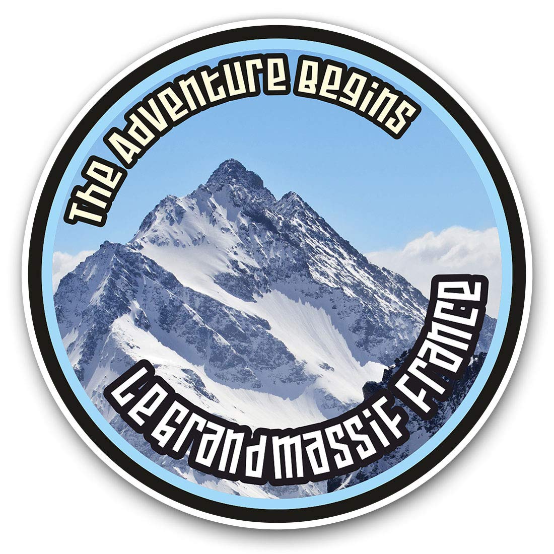 Destination Vinyl Ltd Le Grand Massif France Ski Snowboard 7119 Vinyl Stickers (Set Of 2) 7.5Cm - Le Grand Massif France Ski Snowboard #7119