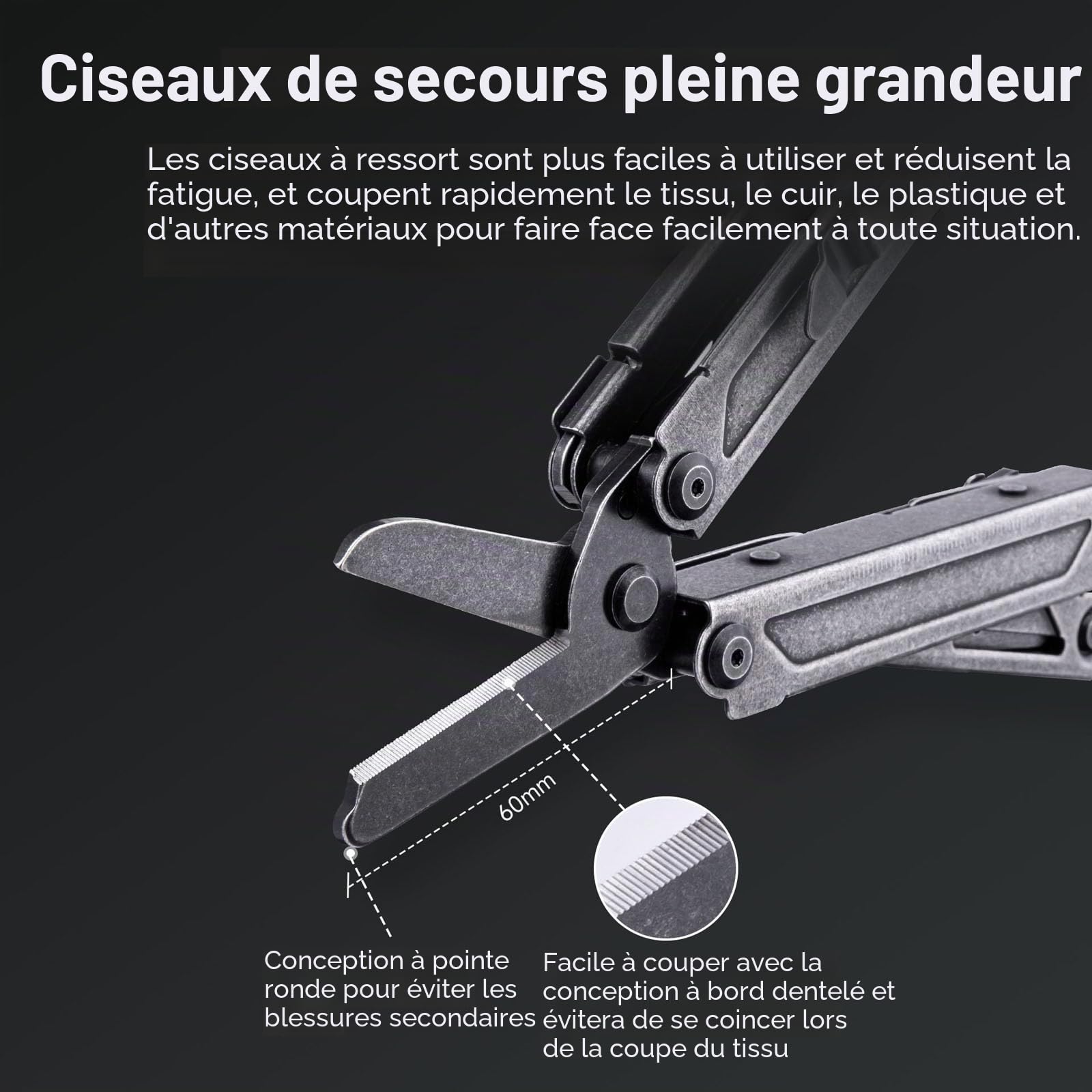 NEXTORCH Pioneer MT20 Outil multifonction avec fonctions 14 en 1, pince de poche 60 mm avec coupe-corde, ouvre-boîte, tournevis pour le camping en plein air, couteau multifonction EDC, équipement de