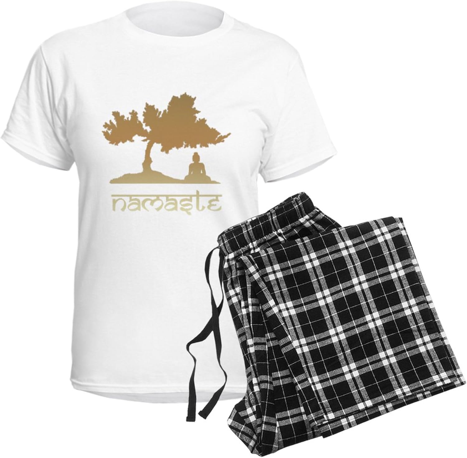 CafePress Namaste8 Women's Light Pajamas Women's Novelty Cotton Pajama Set, Comfortable PJ Sleepwear