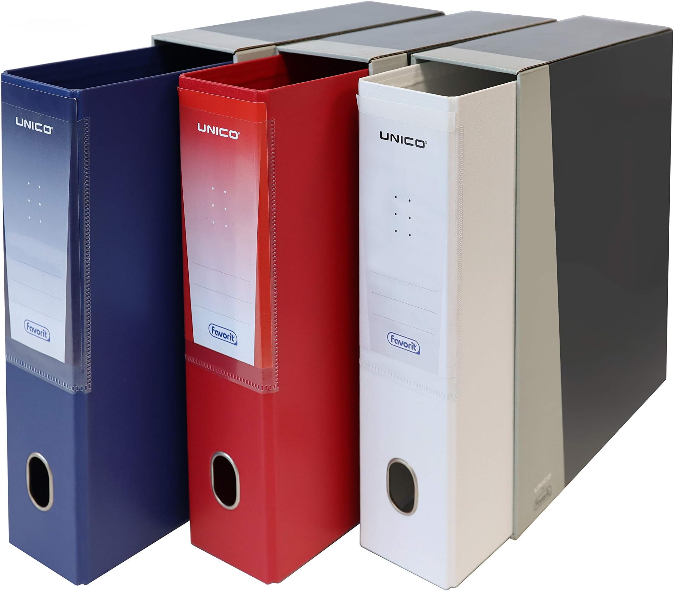 Pacco Da 12 Raccoglitori Documenti Favorit Con Custodia, Formato 23x30 Cm, Dorso 5 Cm, Nero
