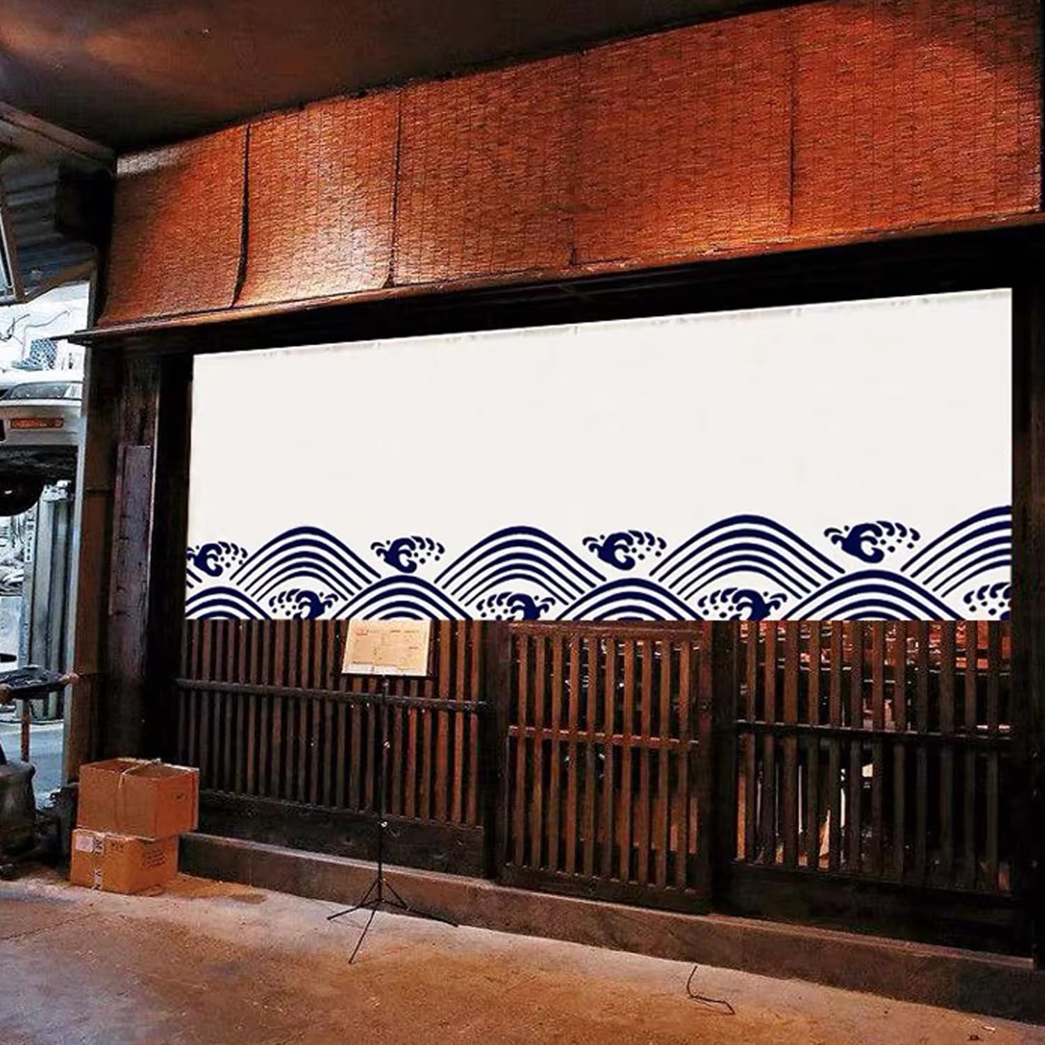 Cortina Noren Japonesa Estilo Sushi – Tela De Lino Para Puerta | Decoración Para Bar, Cocina O Tatami (130x50 Cm)