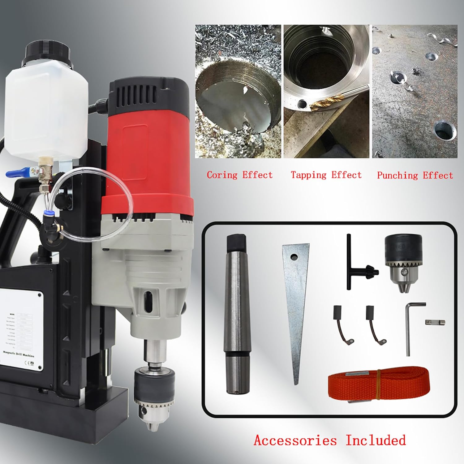 Portable Multi-functional Magnetic Drill 1400W Magnetic Drilling Rig 17000N Max Attraction