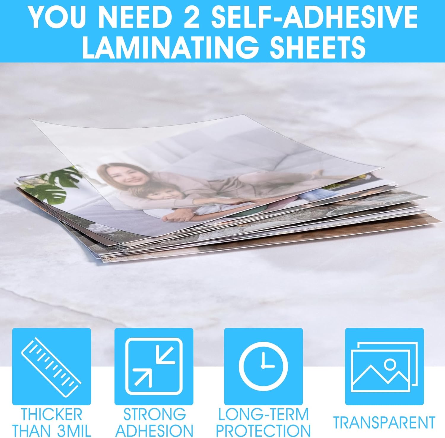 100 Pcs Matte Self Adhesive Laminating Sheets, 8.4 x 12.2 Inches Matte Finish Self Sealing Lamination Sheets, Clear Laminating Sheets No Machine Needed Self Sealing Laminate Sheets