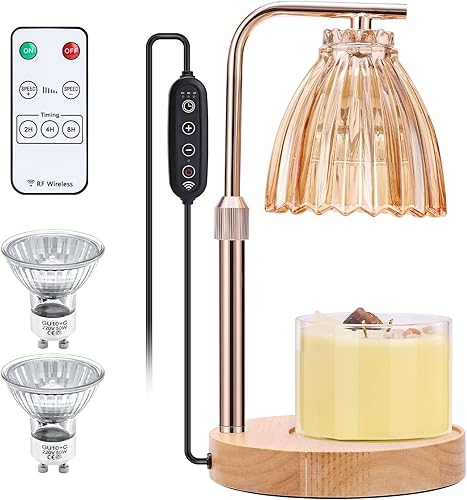 Lámpara calentadora de velas, calentador de lámpara de velas con temporizador y regulador, lámpara eléctrica inalámbrica para velas en frascos,