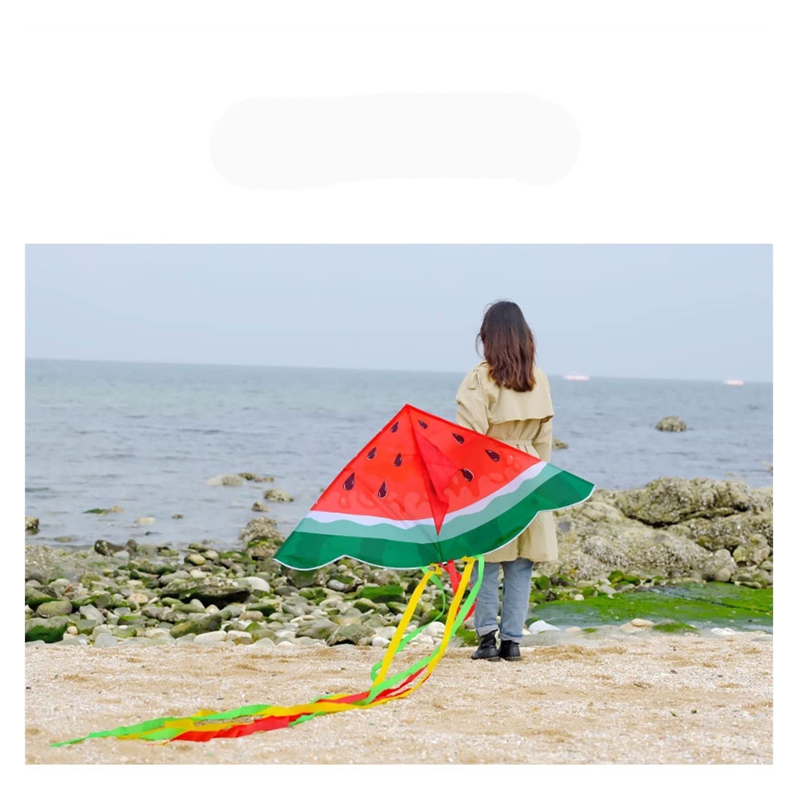 Cometas Fáciles de Volar Gran Creative sandía Kite Kite for Adultos Kite Larga Kite Beach Kite for Adultos Parque Playa Kite squite fácil de despegar Cometa de Juegos al Aire Libre (Color : A)