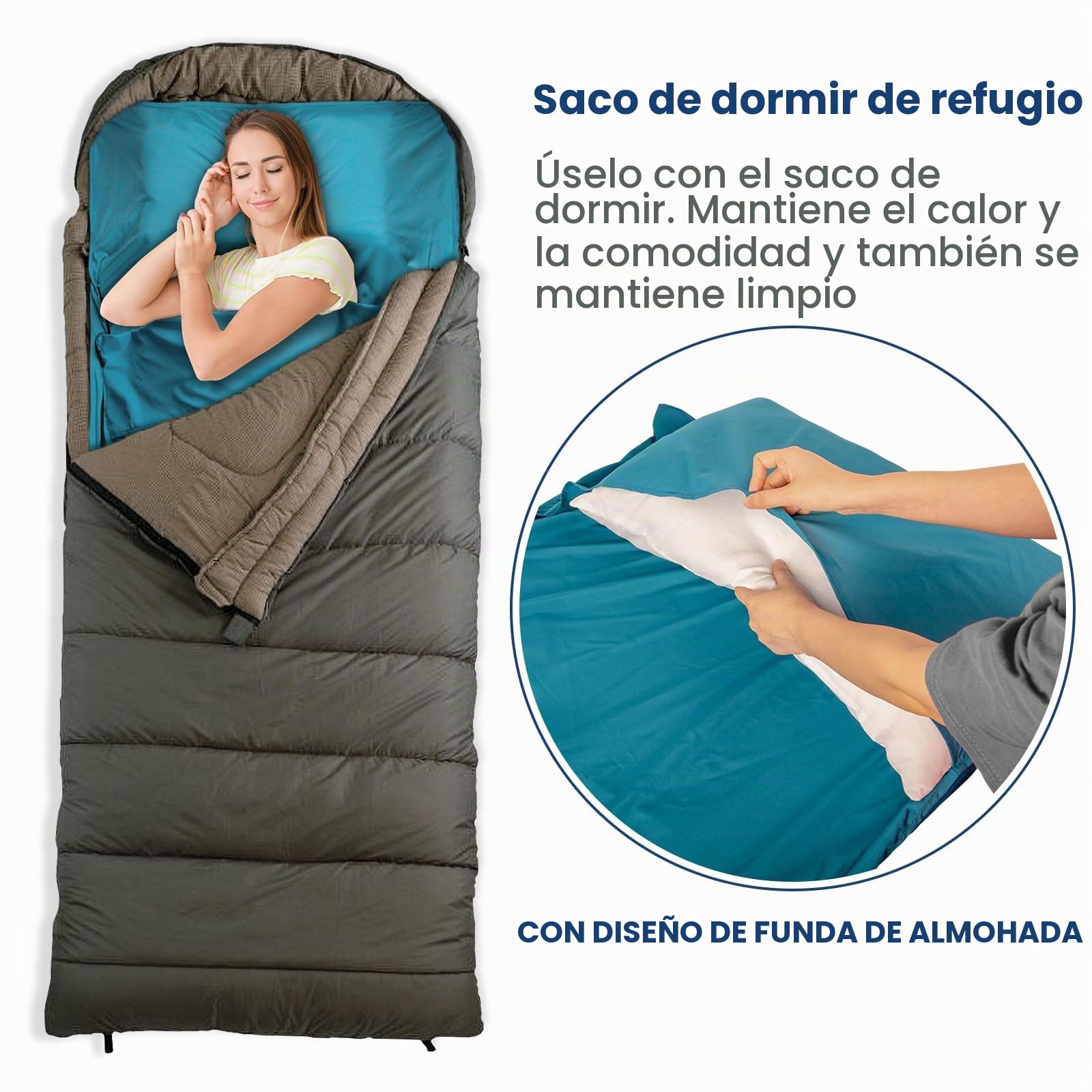 Saco de Dormir Ultraligero de satén, 220g/280g Saco de Dormir Fino con Funda y Cremallera bidireccional, Ideal para hostales y Viajes de mochilero, imprescindible para el Senderismo