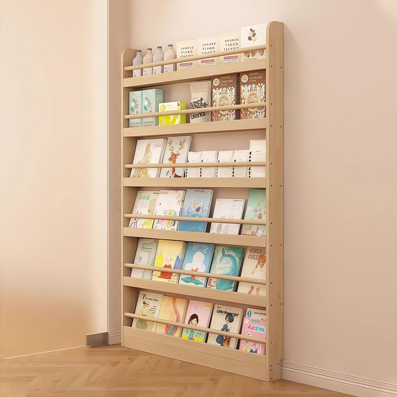 Amazon｜[Geegood] ドア裏 本棚 幼稚園 絵本収納 木製 ドア裏収納