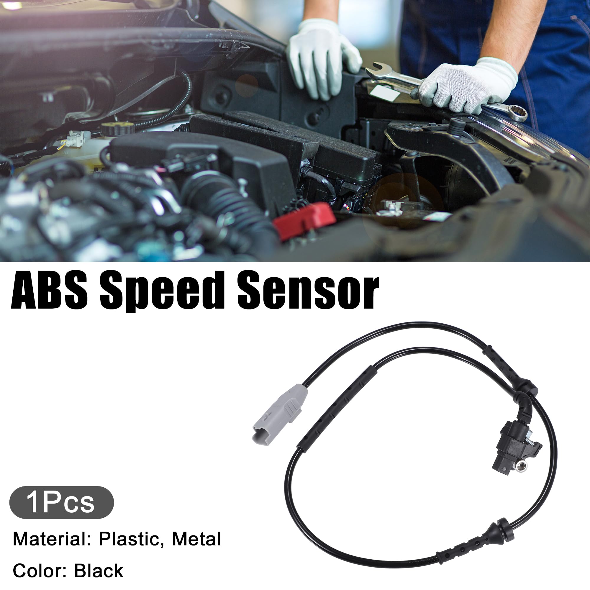 A ABSOPRO Arrière Gauche Droit ABS Capteur Pour Peugeot 3008 MPV 09-16 1pc | Matériel: Plastique Et Métal, Couleur: Noir, Nombre De Broches: 2, Longueur: 84.3 Cm, Numéro OE: 4545K8