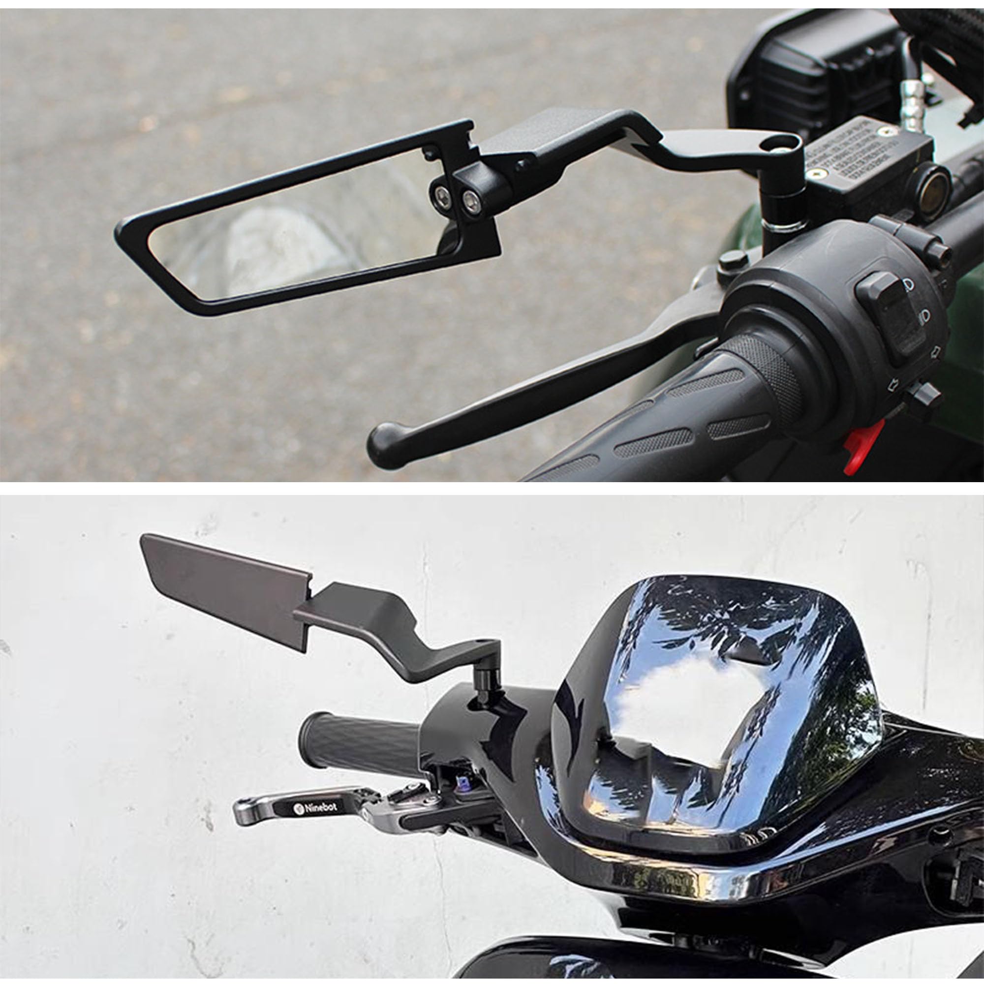 Specchietti Moto, Rear Wing Bar End Specchietto Moto Manubrio, 180° Rotativo Retrovisore Modificato Motos, Specchi Retrovisori Per Biciclette Elettriche, Specchio Chiaro, Accessori Motociclette