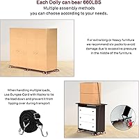 Vista 3 de Carrito de muebles resistente con 5 ruedas, capacidad de carga de 3300 libras para un fácil movimiento y almacenamiento, juego de herramientas