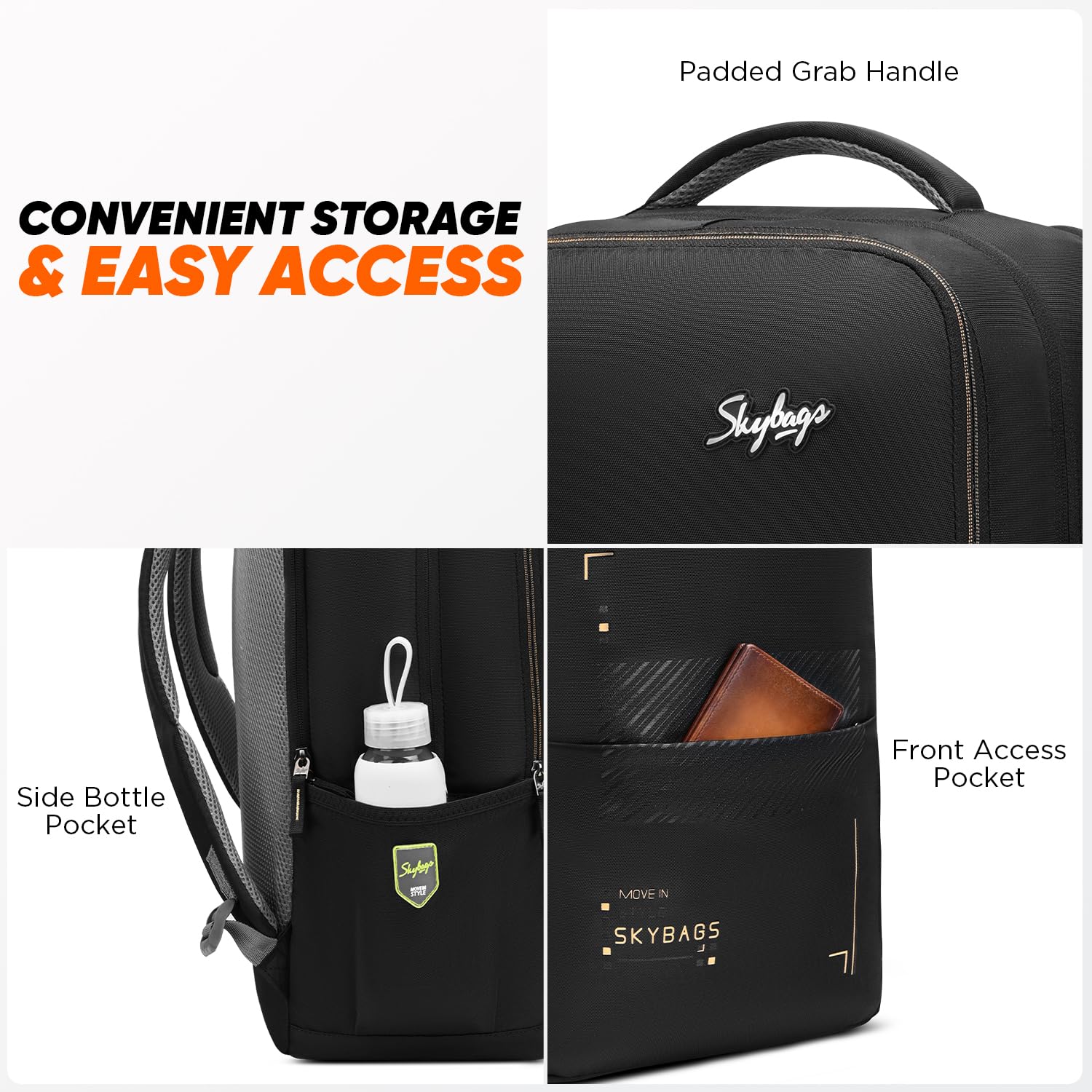 Skybags Propack 17 Inch Compatible Laptop Backpack 32L | 3 Compartments with Side Bottle Pockets | Air Mesh Back Panel | Front Pocket | Office & Travel Backpack for Men & Women 19