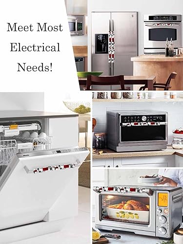 Miniatura 5 de Juego de 2 fundas para manijas de puerta de refrigerador rojo y negro para lavavajillas, microondas, horno, nevera, estufa, electrodomésticos,