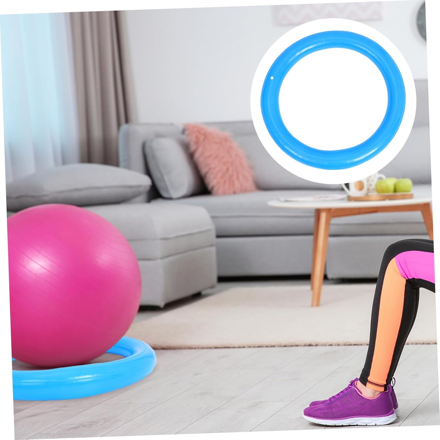 Yardwe Fixed Ring Yoga Ball Stand PVC Stability Base for Exercise Balls Burst Design for Home Gym Studios