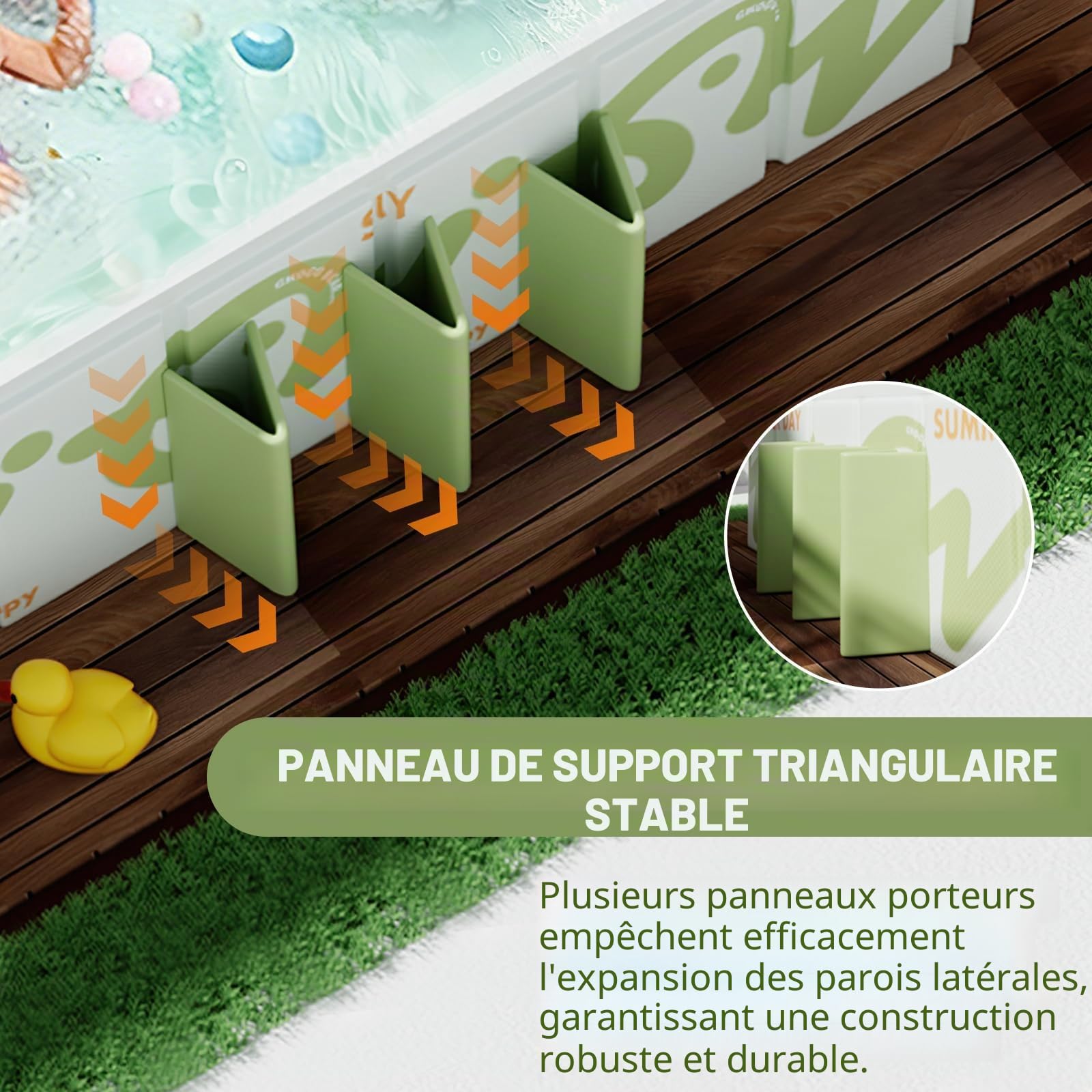 Piscine Pliable 220x135x50 cm - Piscine Hors Sol pour Enfants et Adultes, Grande Piscine Portable avec Double Vidange, Facile à Nettoyer et Gain de Place, Idéale pour Jardin, Terrasse, Plage et Fêtes