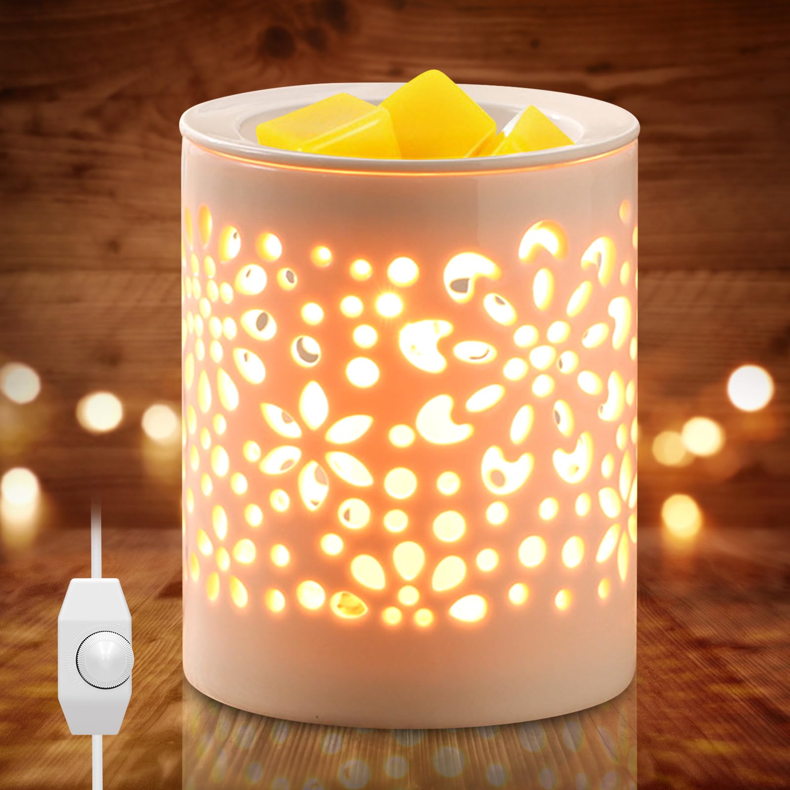 BORDEAG Podgrzewacz do topienia wosku – ceramiczna lampa zapachowa, elektryczna lampa zapachowa do wosku zapachowego, lampa zapachowa z ceramiki, zapach do pomieszczeń z podgrzewaczem, podgrzewacz do
