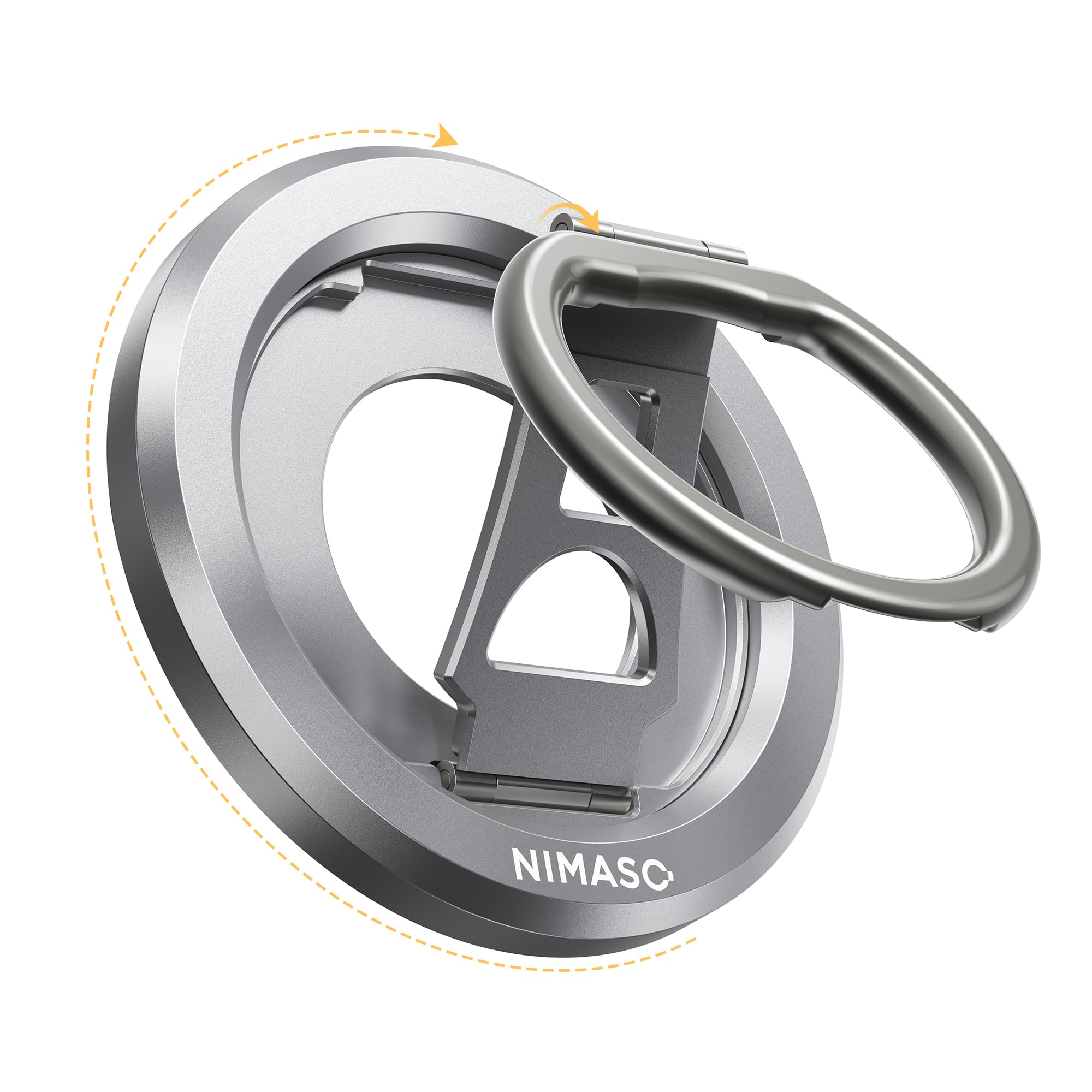 【2025新モデル】NIMASO スマホリング MagSafe対応 360度回転 iPhone17シリーズ、Androidなど全機種対応 シルバー