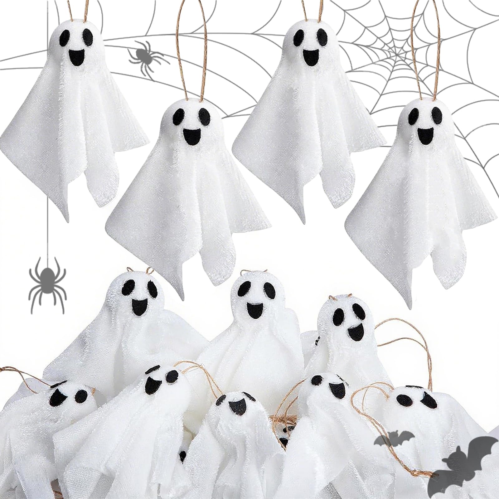 16Pcs Halloween Tree Decorations, Ghost Decor Halloween Party Decoration, Ghostly Ornament Indoor Decorations 2026 New Ghostly Kit Baubles the Hanging Dolls, Witch Ornaments Day of The Dead