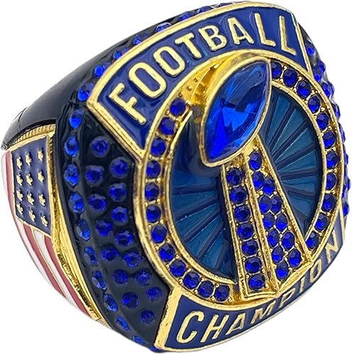 Anillos deportivos de descuento, anillo de campeón de fútbol  Premio al jugador, colores surtidos y piedras preciosas