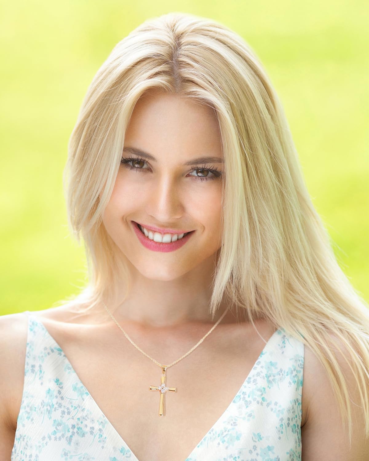 Gold Moissanite Cross Necklace for Women Wife in Light-Up Gift Box,Love Card - Women Anniversary Birthday Gifts Ideas for Wife Her Girlfriend, Christian Cross Chain Jewelry 1CT (18K Real Gold Filled) - Image 6