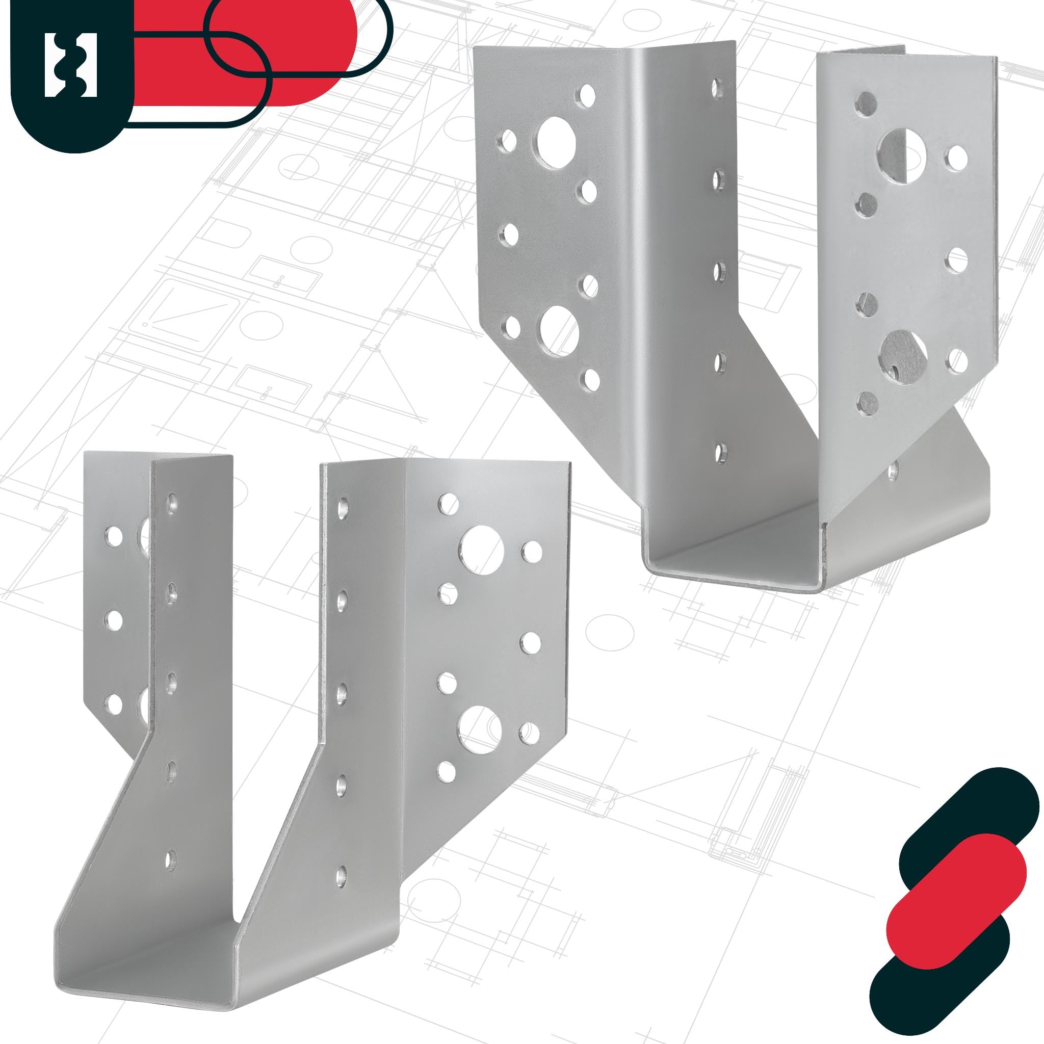 KOTARBAU® Juego de 10 soportes para vigas 40 x 110 mm, conectores de madera de acero galvanizado, soportes para vigas, conectores de vigas de carga pesada, conectores de vigas, conectores de vigas de
