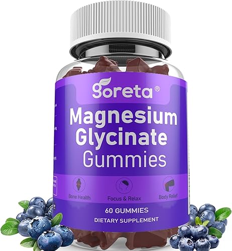 Gomitas de complejo de magnesio, glicinato de magnesio L-treonato con vitamina D3, B6, calcio, potasio, CoQ10 y pimienta negra, para relajación,