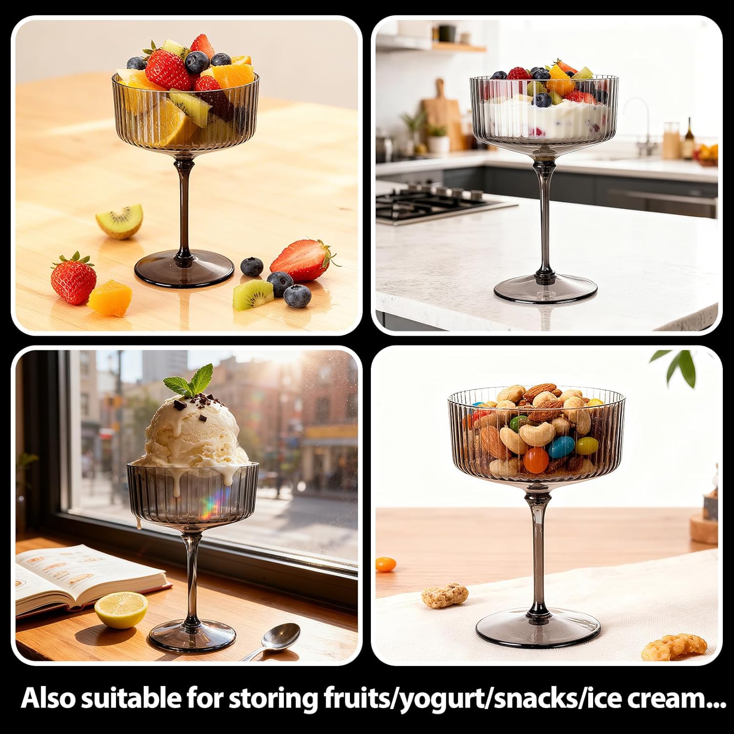 LIYH 20 Pcs Plastic Martini Glasses 10 Oz Clear Black Disposable Martini Glasses Cocktail Coupe Plastic Champagne Tower Disposable Wine Cups Perfect for Bar Cocktails Parties Wedding - Image 5